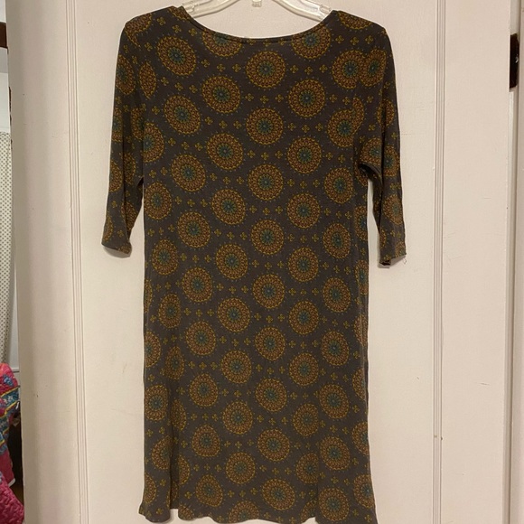 Natural Life MEDALLION PRINT SWING DRESS Small BOHO Earth Colors EUC - Picture 3 of 7